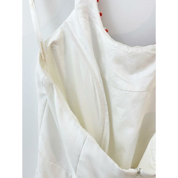 Shoshanna Elenee Beaded Neck Halter Dress White Size 10 - Picture 11 of 14